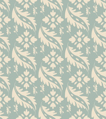 Fototapeta premium Antique seamless background Curve Spiral Cross Leaf Vine Flower