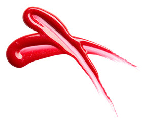 Obraz na płótnie Canvas Red lip gloss isolated on white background