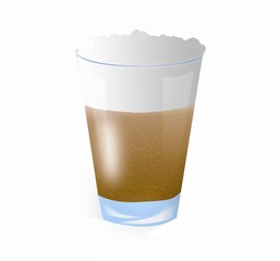 The glass with beer. Painting.