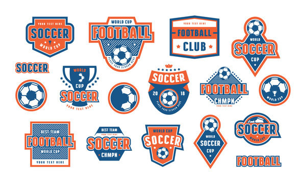 Set of template emblem for soccer team
