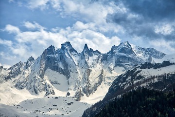 Fototapeta na wymiar Group of Scior in the Rhaetian Alps in Switzerland