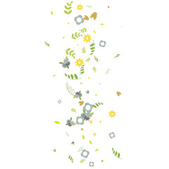 Floral Spring and Summer Vector Wallpaper with Flowers, Leaves, Butterflies, Green Branches. Easter, Mother's Day, 8 March, Birthday, Wedding Background for Banners, Cards, Posters, Invitations.
