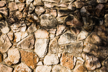 Close up of natural stone wall. Stone wall texture 