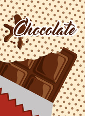 chocolate bar wrap splash polka dots vector illustration