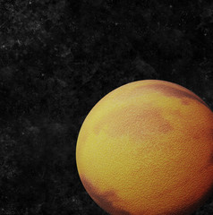 Cracked planet orbiting in space (3D Illustration)