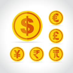Obraz premium coins icons on white background