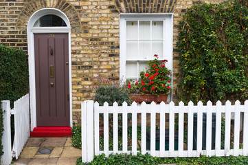 London, England, Europe - traditional British house in the city center