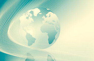 Best Internet Concept of global business. Globe, glowing lines on technological background. Wi-Fi, rays, symbols Internet, 3D illustration