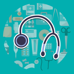 stethoscope medical supply healthcare image vector illustration