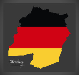 Oldenburg map with German national flag illustration