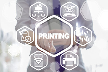 Printing Offset Digital Quality Design Technology. Print concept. Printer Business Office Paper Work.