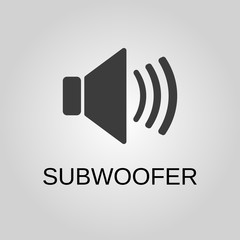 Subwoofer icon. Subwoofer symbol. Flat design. Stock - Vector illustration