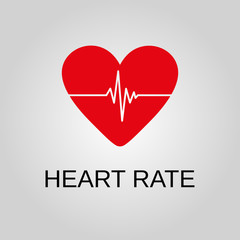 Heart rate icon. Heart rate symbol. Flat design. Stock - Vector illustration