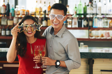 Partying couple