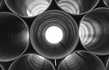 plumbing white and black iron pipes, industry, manufacture of iron pipes