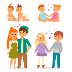Couple in love vector characters togetherness happy smiling people romantic woman amorousness together adult relationship.