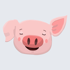 Cute pig vector print
