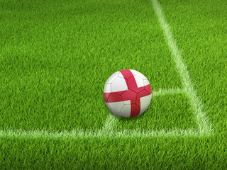 Plakat Soccer football with English flag