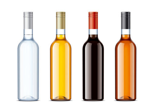 Blank bottles for alcohol drinks 