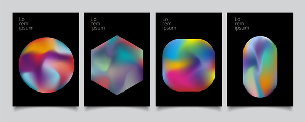 Abstract geometric modern colorful gradient shapes composition cover set design.