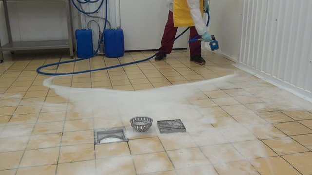 Cleaning drainage system from remnants of food and dirt. Application of disinfectant solution. Washing of premises and equipment in food industry, supermarkets, warehouses with food and other places.