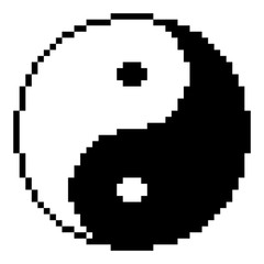 Fototapeta premium Yin yang symbol of harmony and balance of cube