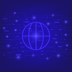 Abstract sphere shape of global network