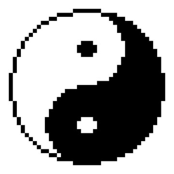 Yin yang symbol of harmony and balance of cube