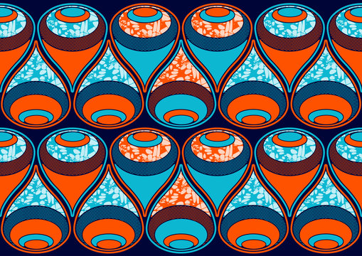 Textile fashion african print fabric super wax. vector illustration file.