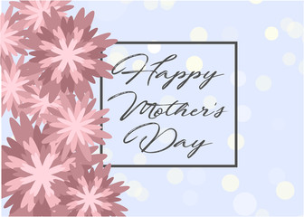 Mother's day greeting card with beautiful flowers