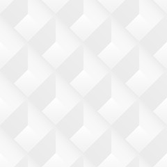 White geometric seamless texture - vector 3d pattern