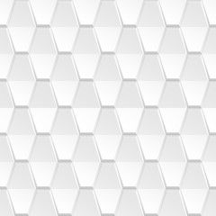 Decorative white geometric texture - 3d vector seamless background