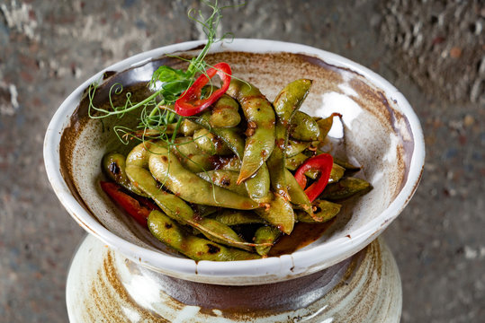 Steamed Edamame Bean (Green Soybean) , East Asian Cuisine,