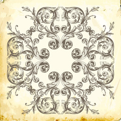 Vector baroque of vintage elements for design.