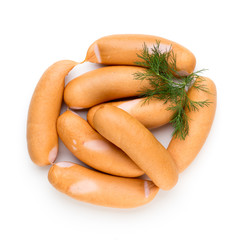 Pork sausage isolated on white background.