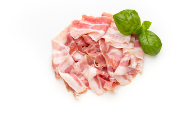 Fresh bacon on the isolated background.