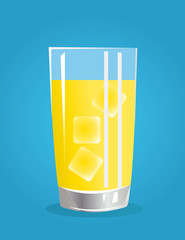 Fresh lemonade with ice vector illustrations