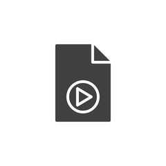 Media File vector icon. filled flat sign for mobile concept and web design. Video file play simple solid icon. Symbol, logo illustration. Pixel perfect vector graphics
