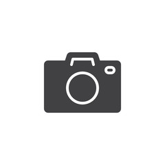 Photo camera vector icon. filled flat sign for mobile concept and web design. Camera simple solid icon. Symbol, logo illustration. Pixel perfect vector graphics