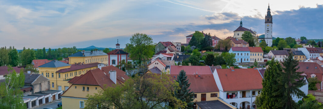 Litoměřice Litomerice city town panorama sunset cityscape, Czech republic