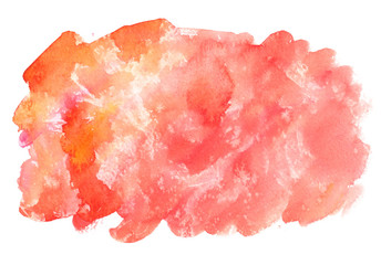 Orange and reg backdrop painted in watercolor on clean white background
