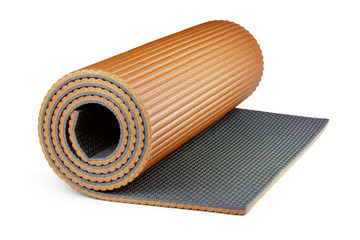 Yoga mat isolated on white background