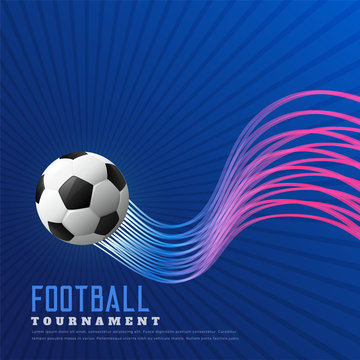 Blue Soccer Game Background With Shiny Wavy Lines