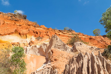 Fototapeta premium Wünderschöne rote Sanddüne und Sandformation in unterschidlichen Farben.