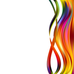 Abstract vector background. Curve. Multicolored wave. Mesh. Colored shape. Iridescent lines. Colorful streams. Tape.