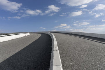 Fototapeta premium Empty highway asphalt road and beautiful sky landscape