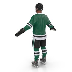 Fototapeta na wymiar Hockey Player on white. Rear view. 3D illustration