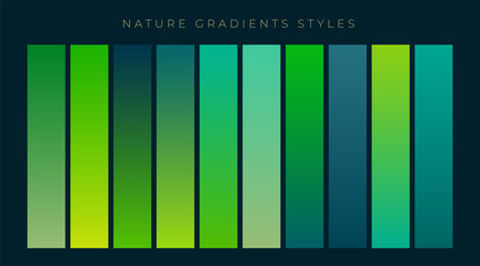 set of fresh green gradients background © starlineart