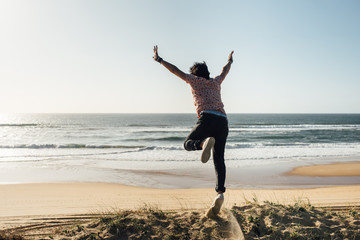 Jump on the beach