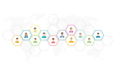 social network connection for online business background concept and  business 